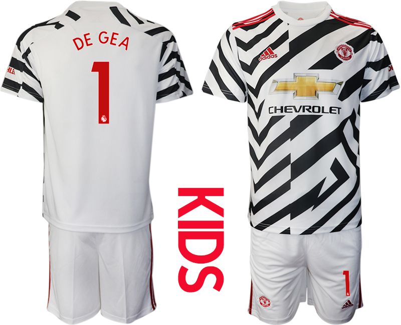 Youth 2020-2021 club Manchester united away #1 white Soccer Jerseys